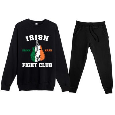 Irish Fight Club Funny Irish Boxing Gift Premium Crewneck Sweatsuit Set