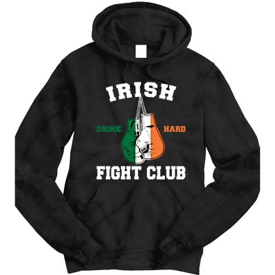 Irish Fight Club Funny Irish Boxing Gift Tie Dye Hoodie