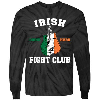 Irish Fight Club Funny Irish Boxing Gift Tie-Dye Long Sleeve Shirt