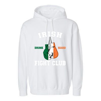 Irish Fight Club Funny Irish Boxing Gift Garment-Dyed Fleece Hoodie