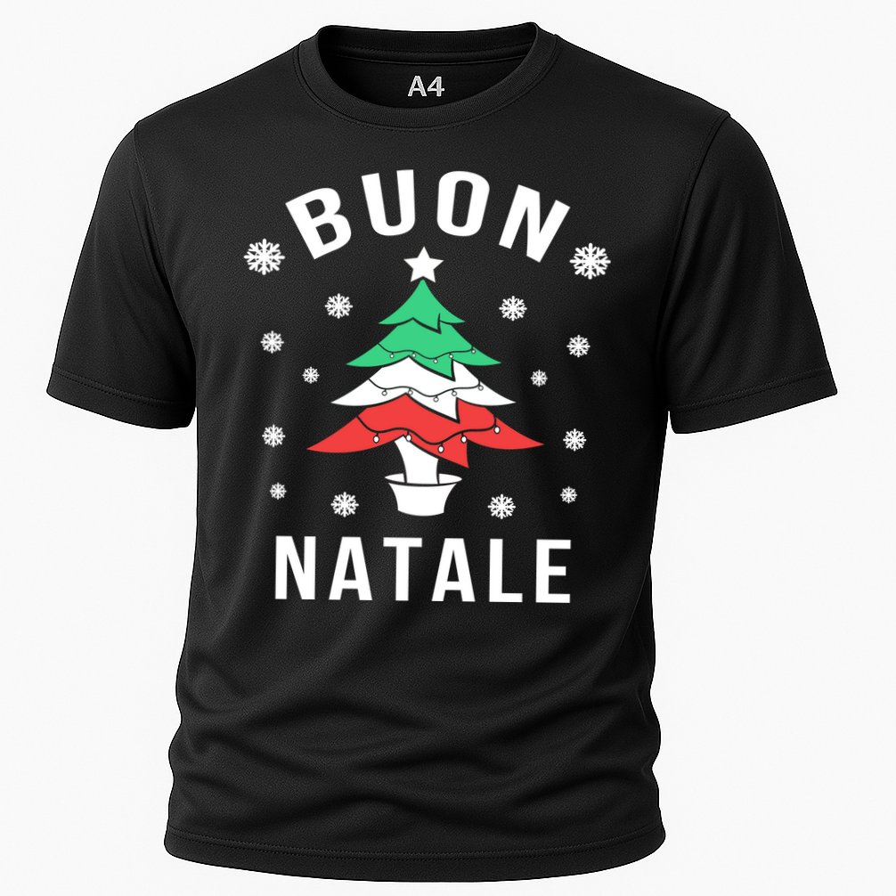 Italian Flag Christmas Tree Buon Natale Gift Cooling Performance Crew T-Shirt