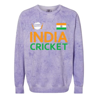 Indian Flag Cricket Player Sports Fan Colorblast Crewneck Sweatshirt