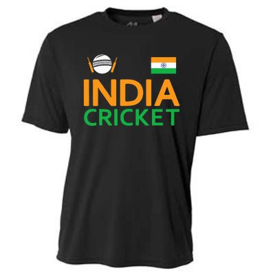 Indian Flag Cricket Player Sports Fan Cooling Performance Crew T-Shirt