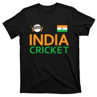 Indian Flag Cricket Player Sports Fan T-Shirt