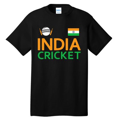 Indian Flag Cricket Player Sports Fan Tall T-Shirt