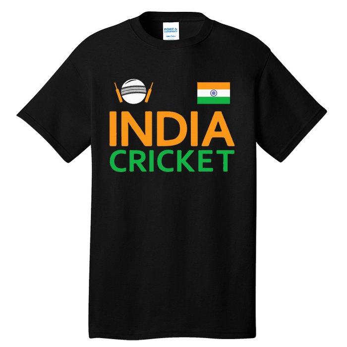 Indian Flag Cricket Player Sports Fan Tall T-Shirt