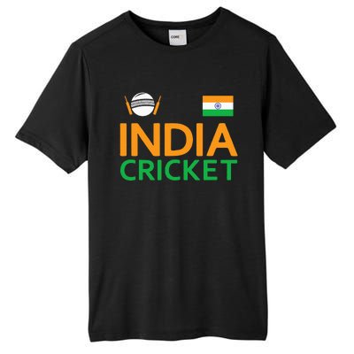 Indian Flag Cricket Player Sports Fan Tall Fusion ChromaSoft Performance T-Shirt