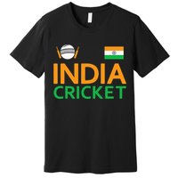 Indian Flag Cricket Player Sports Fan Premium T-Shirt