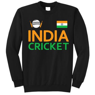 Indian Flag Cricket Player Sports Fan Tall Sweatshirt