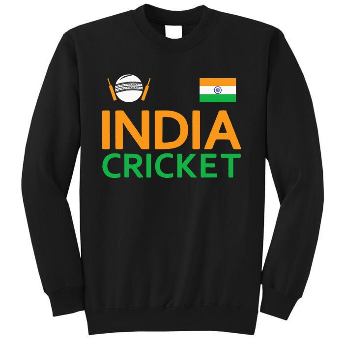 Indian Flag Cricket Player Sports Fan Tall Sweatshirt