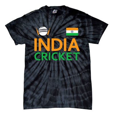 Indian Flag Cricket Player Sports Fan Tie-Dye T-Shirt