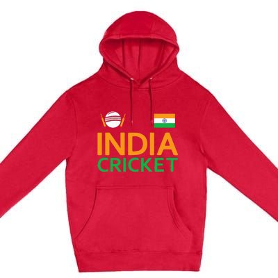 Indian Flag Cricket Player Sports Fan Premium Pullover Hoodie