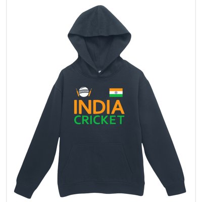 Indian Flag Cricket Player Sports Fan Urban Pullover Hoodie