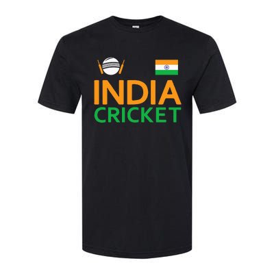 Indian Flag Cricket Player Sports Fan Softstyle CVC T-Shirt