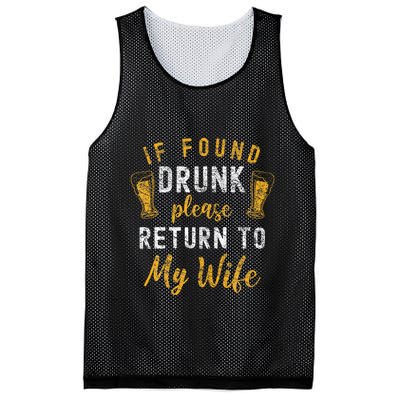 If Found Drunk Return To Wife Couples Mesh Reversible Basketball Jersey Tank