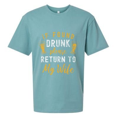 If Found Drunk Return To Wife Couples Sueded Cloud Jersey T-Shirt