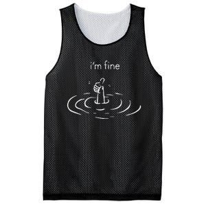 IM Fine Drowning Meme Funny Design Mesh Reversible Basketball Jersey Tank