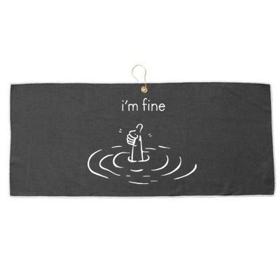 IM Fine Drowning Meme Funny Design Large Microfiber Waffle Golf Towel
