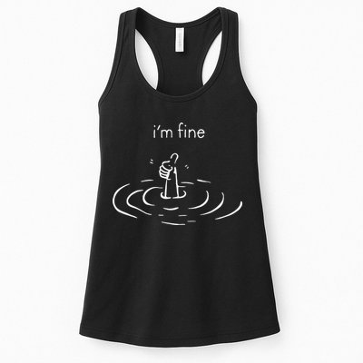 IM Fine Drowning Meme Funny Design Womens Tank Top