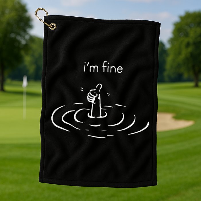 IM Fine Drowning Meme Funny Design Golf Towel
