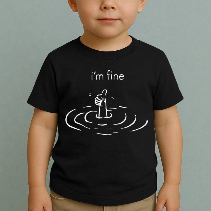 IM Fine Drowning Meme Funny Design Toddler T-Shirt