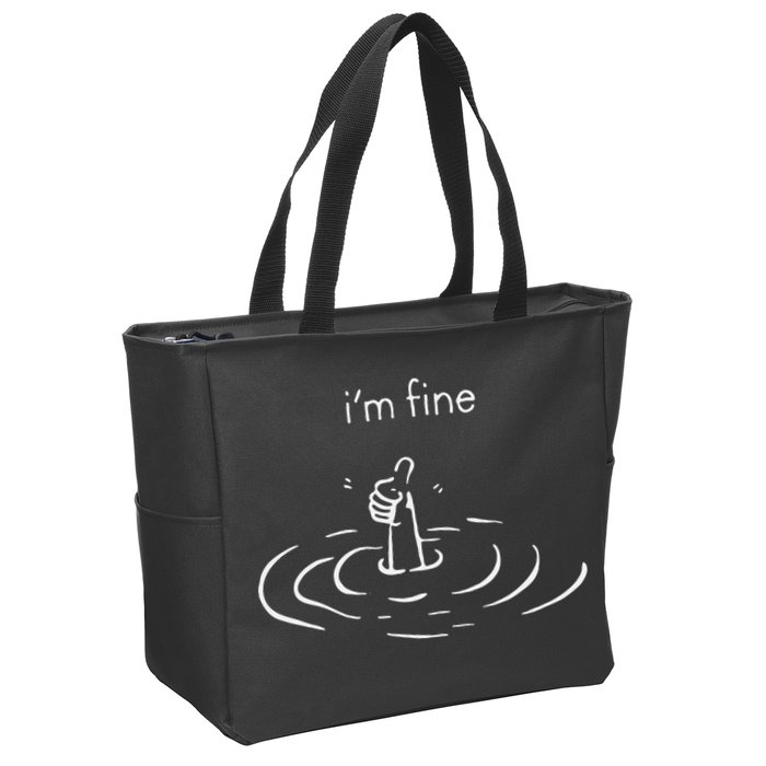 IM Fine Drowning Meme Funny Design Zip Tote Bag