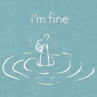 IM Fine Drowning Meme Funny Design Sueded Cloud Jersey T-Shirt