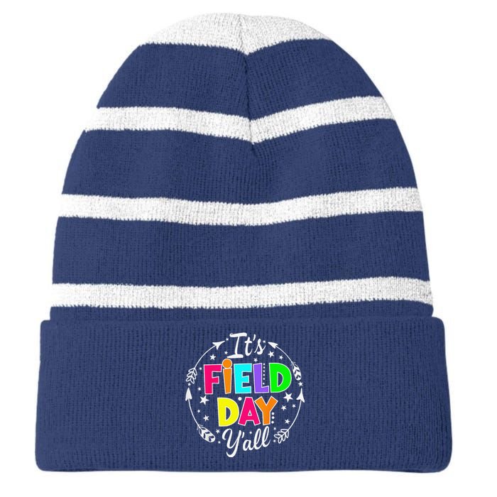 ItS Field Day YAll Funny Teacher Happy Field Day 2024 Striped Beanie with Solid Band