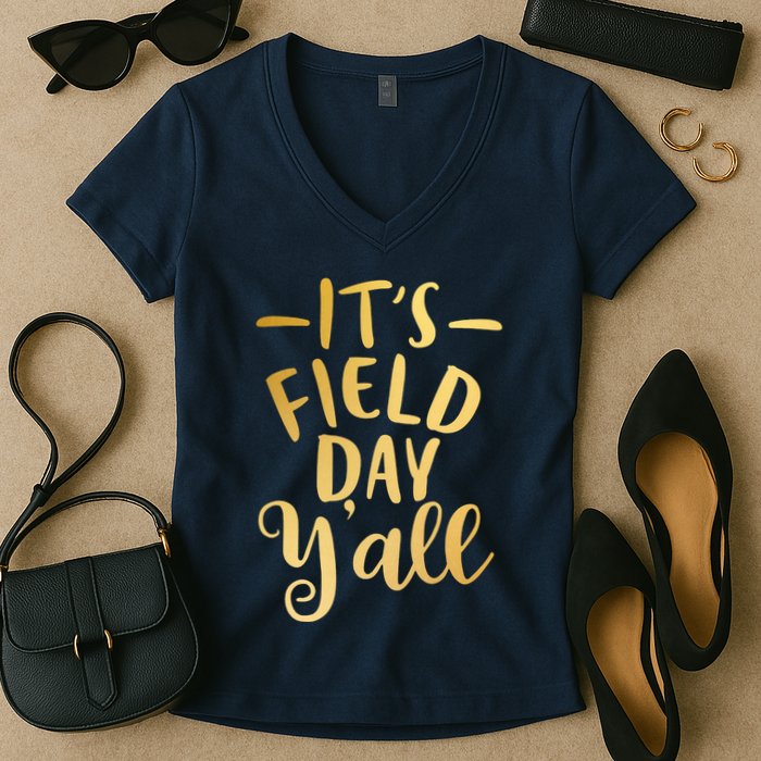 It's Field Day Y'all Women's V-Neck T-Shirt
