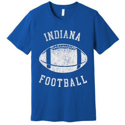 Indiana Football Distressed 80S Throwback Classic Premium T-Shirt