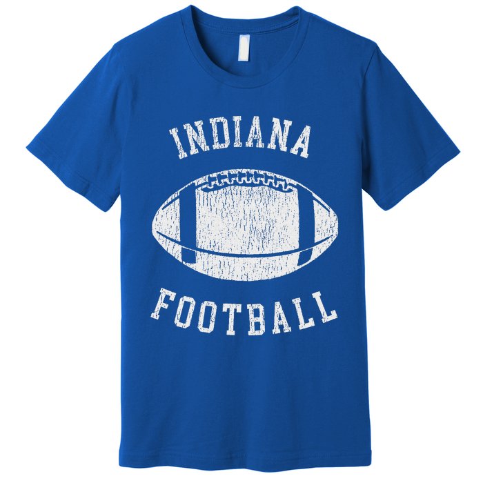 Indiana Football Distressed 80S Throwback Classic Premium T-Shirt