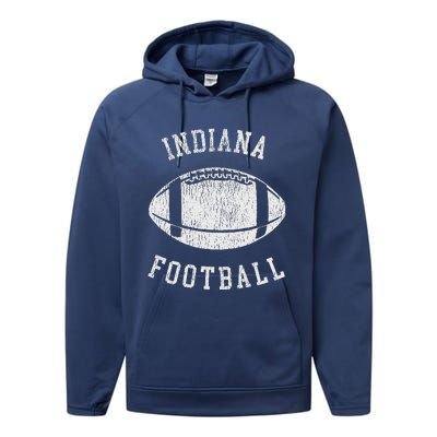 Indiana Football Distressed 80S Throwback Classic Performance Fleece Hoodie