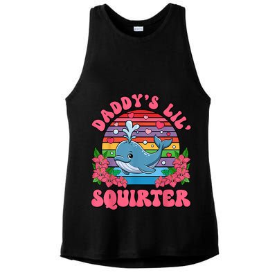 Inappropriate Funny DaddyS Lil Squirter Embarrassing Women Ladies PosiCharge Tri-Blend Wicking Tank