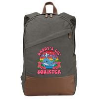 Inappropriate Funny DaddyS Lil Squirter Embarrassing Women Cotton Canvas Backpack
