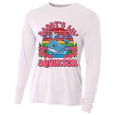 Inappropriate Funny DaddyS Lil Squirter Embarrassing Women Cooling Performance Long Sleeve Crew