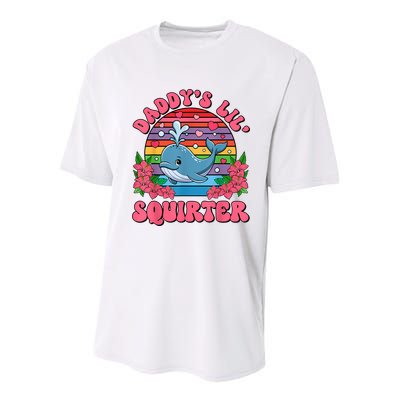 Inappropriate Funny DaddyS Lil Squirter Embarrassing Women Youth Performance Sprint T-Shirt