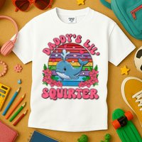 Inappropriate Funny DaddyS Lil Squirter Embarrassing Women Kids T-Shirt