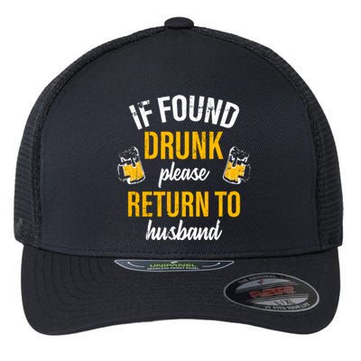 If Found Drunk Return To Husband Funny Matching Halloween Flexfit Unipanel Trucker Cap