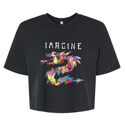 Imagine Fantasy Dragon Tattoo Style Bella+Canvas Jersey Crop Tee