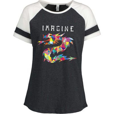 Imagine Fantasy Dragon Tattoo Style Enza Ladies Jersey Colorblock Tee