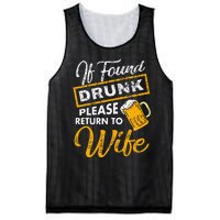 If Found Drunk Please Return To Wife Couples Apparel Mesh Reversible Basketball Jersey Tank