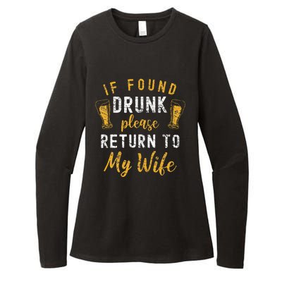 If Found Drunk Return To Wife Couples Funny Drinking Womens CVC Long Sleeve Shirt