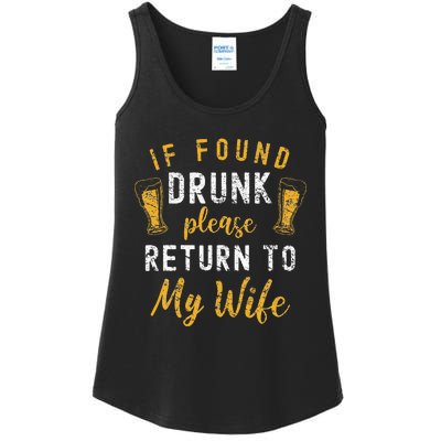 If Found Drunk Return To Wife Couples Funny Drinking Ladies Essential Tank