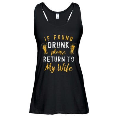 If Found Drunk Return To Wife Couples Funny Drinking Ladies Essential Flowy Tank