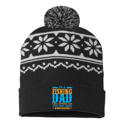 I'm Fishing Dad T USA-Made Snowflake Beanie