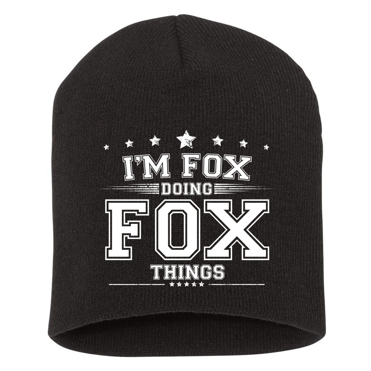 Im Fox Doing Fox Things Short Acrylic Beanie