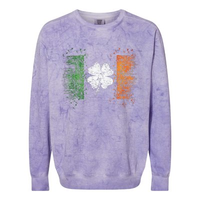 Irish Flag Distressed Shamrock ST Patrick's Day Colorblast Crewneck Sweatshirt