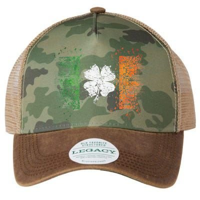 Irish Flag Distressed Shamrock ST Patrick's Day Legacy Tie Dye Trucker Hat
