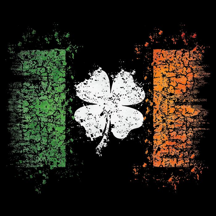 Irish Flag Distressed Shamrock ST Patrick's Day Flexfit Unipanel Trucker Cap