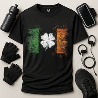 Irish Flag Distressed Shamrock ST Patrick's Day Performance Shirt